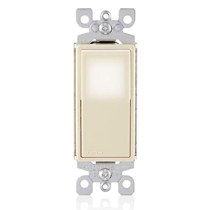 Leviton 15 Amp Decora LED Illuminated Light Wall Switch, 3-Way, L5613-2T, Light Almond