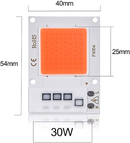 Fengyan Home Bulbs LED Grow Light Full Spectrum LED Phyto Lamp 10W 20W 30W 50W COB Fitolampy Smart IC LED Diode Matrix Growing Lamp Household Lamp (Emitting Color : 30W, Wattage : 110V)