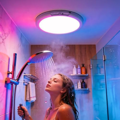 Bojim RGB Rechargeable Waterproof Shower Ceiling Light for Bathroom Inside