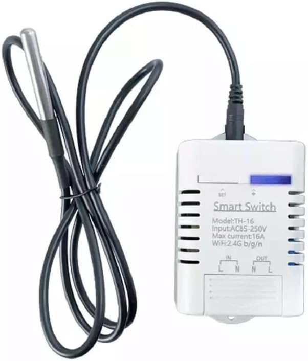 eWeLink Smart 16A Switch with Temperature and Humidity Monitoring, WiFi Thermostat Controller Compatible with Alexa Google Home (Temperature only)