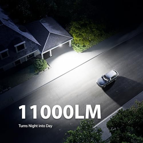 Onforu 2 Pack 100W 11000LM LED Motion Sensor Outdoor Lights, Dusk to Dawn Flood Lights Outdoor Motion Sensor, Hardwired Security Lights Floodlights Outside 6500K Daylight IP65 Waterproof (White)