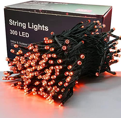 300 LED Halloween Lights, 98.5FT Halloween String Lights with 8 Lighting Modes, Waterproof & Connectable Mini Light, Plug in for Indoor Outdoor Holiday Christmas Party Bedroom Decorations (Orange)