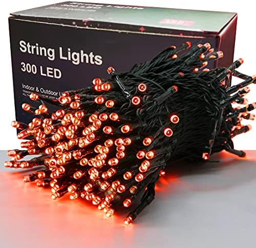 300 LED Halloween Lights, 98.5FT Halloween String Lights with 8 Lighting Modes, Waterproof & Connectable Mini Light, Plug in for Indoor Outdoor Holiday Christmas Party Bedroom Decorations (Orange)