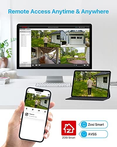 ZOSI 16CH 4K PoE Security Camera System, 8pcs Wired 5MP PoE Metal Cameras