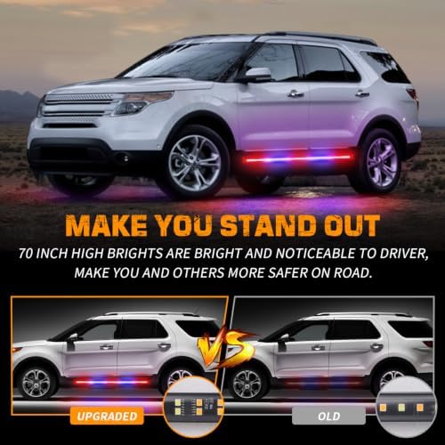 XRIDONSEN 2PCS 60 inch Strobe Lights Strip 720 LED Running Board Lights