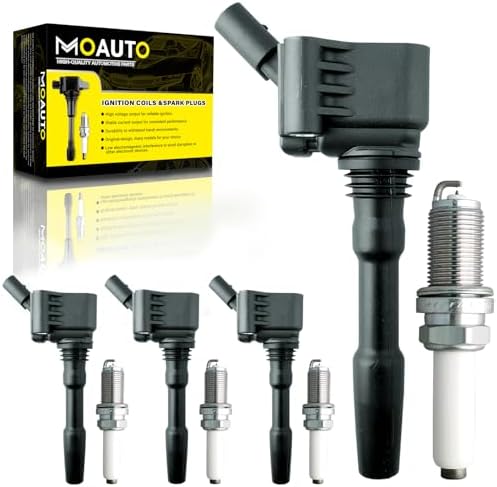 Set of 4 Ignition Coils Pack 06J905110G & 4 PCS Iridium Spark Plugs Compatible with Volkswagen Audi Beetle Golf Jetta 1.8L 2.0L L4