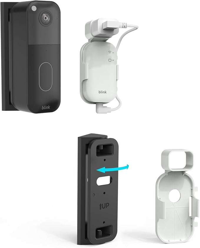 Huafly Outlet Wall Mount for Blink Video Doorbell (2nd Gen), with Outlet Wall Mount for Sync Module Core, Adjustable 0-45-Degree Blink Doorbell Camera Mount for Outdoor&Indoor