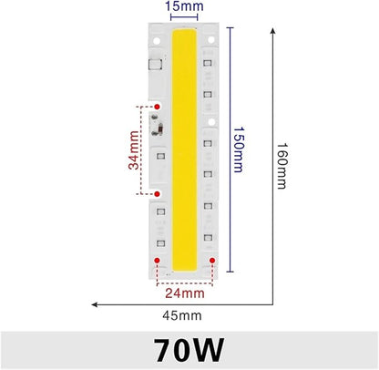 1pcs LED COB Chip 30W 50W 70W 100W 120W 150W AC 220V 110V LED Lamp IP65 Smart IC for LED Flood Light Cold White Warm White Spotlight(70W,220V_Warm White)