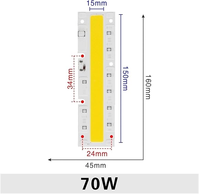 1pcs LED COB Chip 30W 50W 70W 100W 120W 150W AC 220V 110V LED Lamp IP65 Smart IC for LED Flood Light Cold White Warm White Spotlight(70W,220V_Warm White)