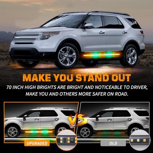 XRIDONSEN 2PCS 60 inch Running Board Strobe Lights Truck Emergency Lights