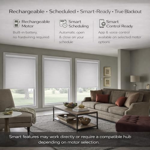 ZSHINE Motorized Blackout Roller Shades Remote Control Rechargeable(82010G)