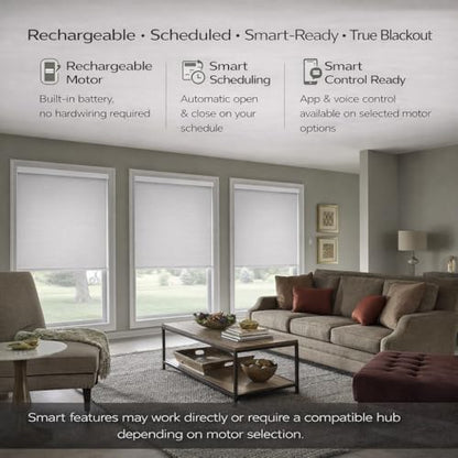 ZSHINE Motorized Blackout Roller Shades Remote Control Rechargeable(82010G)