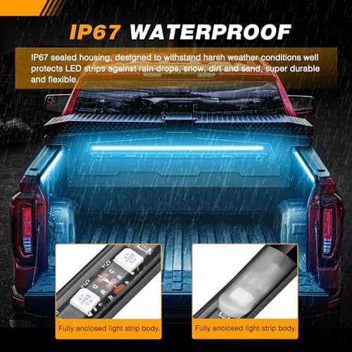GOOACC RGB Truck Bed Light Strip 3PCS 60" 270 LEDs Neon Accent Lighting