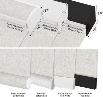 Aprilsmart Motorized Blinds with Remote,Compatible with Apple HomeKit Alexa Google Home- Voice and app Control,Motorized Roller Shades 100% Blackout Custom Size((Linen Stone-01)