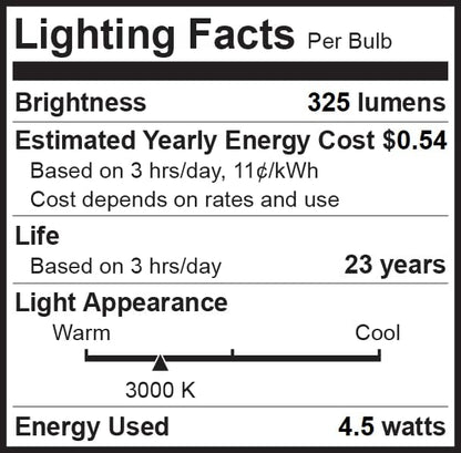 Bioluz LED Light Bulb 40 Watt Candelabra Bulbs 4.5W Dimmable Candelabra LED Bulbs C37 E12 Led Bulb,325 Lumens,120° Beam Angle 3000K Soft White LED Candle Light bulbs For Home Decor UL Listed Pack of 6