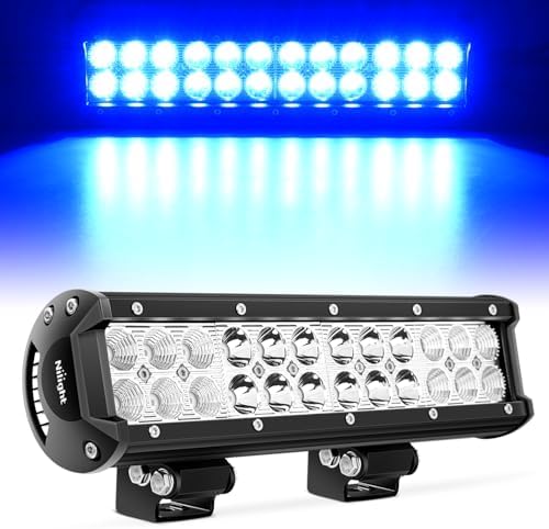 Nilight LED Light Bar 12 Inch 72W Spot Flood Combo Blue Beam Off Road Lights Fishing Hunting Emergency Deck Boat Work Lighting for Trucks UTV Pick-up Van Boat Tractor