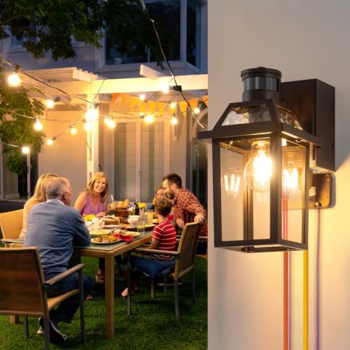 Porch Lights with GFCI Outlet Dusk to Dawn Outdoor Lighting Brown 2Pack