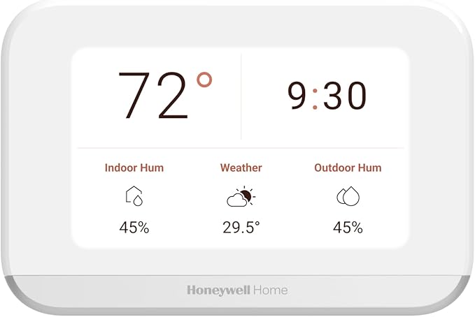 Honeywell Home X7S Smart Thermostat with Advanced Occupancy Sensing, Humidity Monitoring, and Customizable Touchscreen Display, White