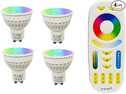BSOD Smart LED Light Bulb RGBW CCT with Remote Controller Dimmable (4 Bulbs+1 Controller)