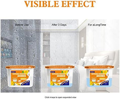 CANAGER Moisture Absorber Box - 6 Packs, 12.5 oz Cup, Jasmine Calendula, Odor Eliminator and Dehumidifier for Closet, Bedroom and Kitchen.