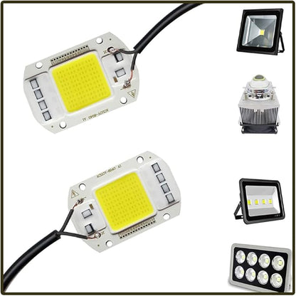 SaiDian 2Pcs LED Chip Light COB Chip 50W AC 110V Driverless High Power Positive White Light Engine Integrated Smart IC Driver