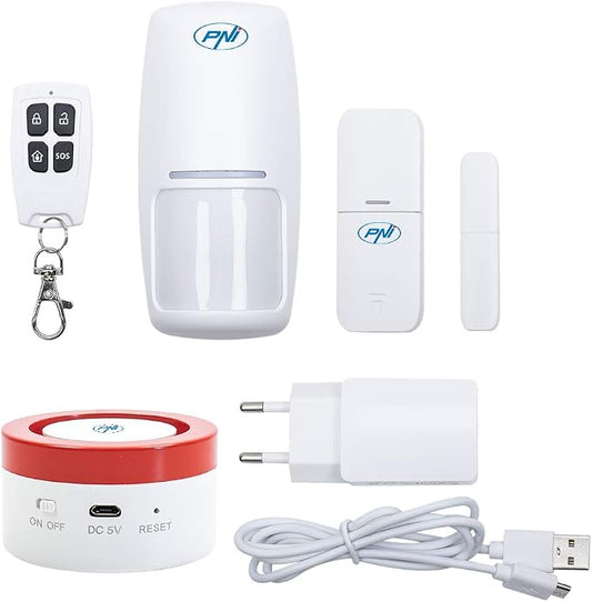 PNI Safe House PG600, Home Security System, Connection, Burglar, Wireless Alarm, Smart Alert Through TUYA iOS/Android Application, Compatible with Alexa and Google Assistant