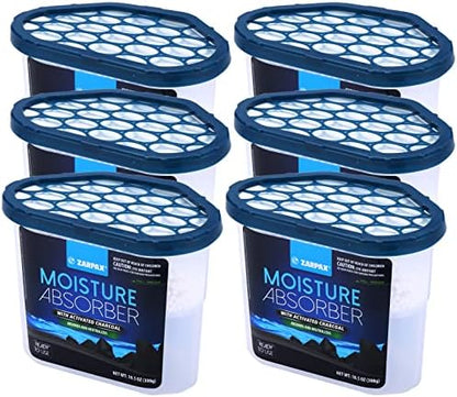 ZARPAX Moisture Absorber Activated Charcoal 10.5 oz - Set of 6