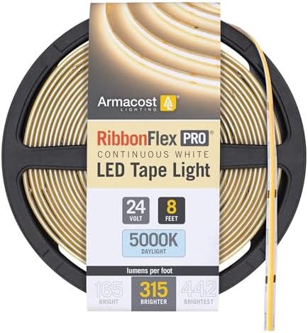 Armacost Lighting RibbonFlex Pro COB, 24V, 5000K, 315 Lumens/Ft, IP20, 2.5M 172410