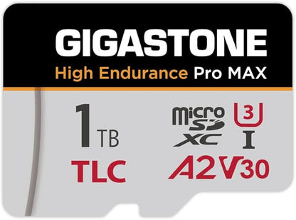 [5-Yrs Free Data Recovery] GIGASTONE 1TB Micro SD Card, TLC High Endurance Pro MAX, Speed Up to 180MB/s, Compatible with REDTIGER Rove VIOFO VANTRUE PRUVEEO Dash Cam, MicroSDXC UHS-I A2 V30 U3