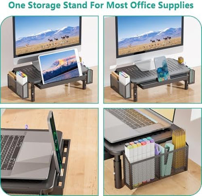 WALI Computer Monitor Stand with Storage and Pen Holder