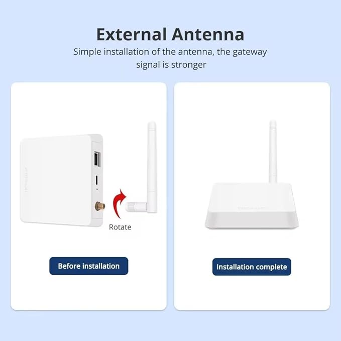 Zigbee Hub T1 with External Antenna for 2000 sq.ft Coverage, Wired Ethernet Tuya Zigbee Gateway Compatible with Alexa Google Home, Low Power Smart Home Bridge for Tuya Zigbee Devices