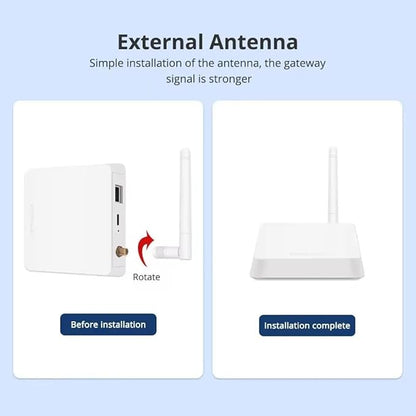 Zigbee Hub T1 with External Antenna for 2000 sq.ft Coverage, Wired Ethernet Tuya Zigbee Gateway Compatible with Alexa Google Home, Low Power Smart Home Bridge for Tuya Zigbee Devices