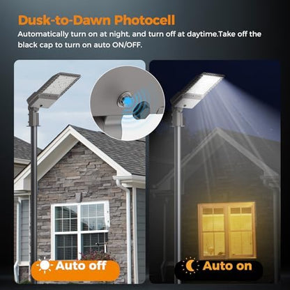AIKVSXER 180W LED Parking Lot Light 45000LM Outdoor Street Lights 9 Pack