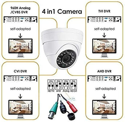Real HD 5MP Full Color Night Vision Dome TVI CCTV Security Camera with Visible White LED Lights, 65ft Night Vision, 2.8mm Wide Viewing Angle, Outdoor, Full Metal, ONLY Compatible with 5MP and 8MP DVR