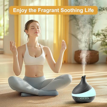 HJTHJT 500ML Essential Oil Diffuser for Home: 14 Color LED Humidifier