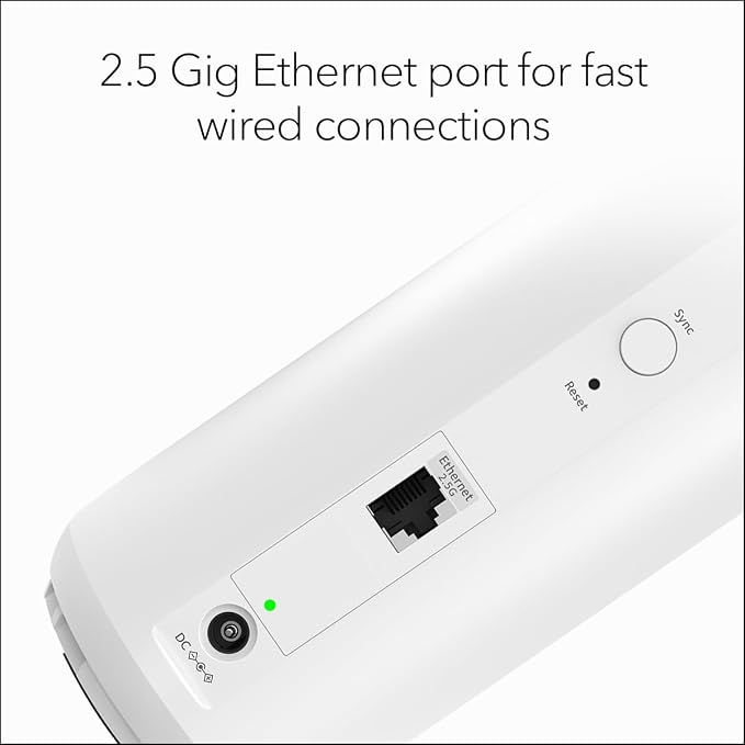 NETGEAR Orbi 370 Series (RBE370) Dual-Band WiFi 7 Mesh Network Add-on Satellite – Works with RBE372, RBE373, RBE374, Security Features, 5 Gbps, Adds Coverage up to 2,000 sq. ft., BE5000