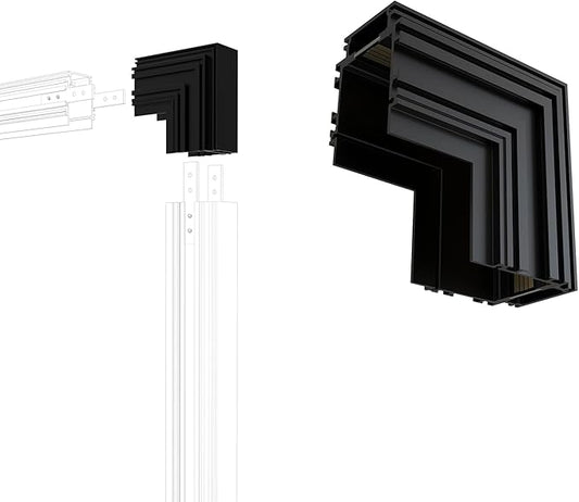 SCON Vertical Corner Joint, Wall Corner for Magnetic Track Lighting, Easy Install 24V Aluminum Connector, Tool-Free, Compatible Recessed Magnetic Track Lighting System