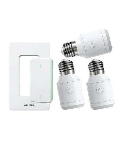 Zoiinet 500W Remote Control Light Socket, Wireless Light Switch, UL, 3 Pack | 300ft, for Pull Chain Light Fixture, E26 E27 Bulbs Base Holder, Programmable, No Wiring, for Bedroom, Stair, Closet & Garage