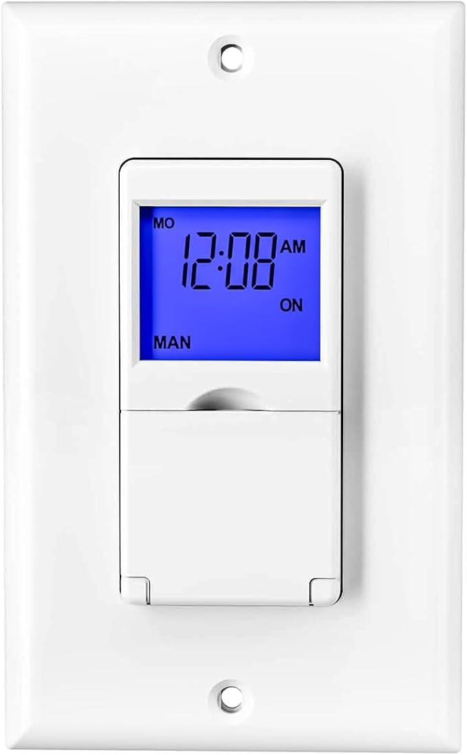 BN-LINK 7 Day Programmable Astronomical Timer Switch for Lights, Dusk to Dawn Light Switch Timer Indoor, Sunrise Sunset Wall Timer Switches, Neutral Wire Required, Single Pole Only, ETL Listed