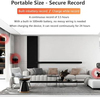 Hidden Camera Spy Camera, Mini Cameras, HD 1080P, Portable Cameras, Indoor Nanny Cam,with Night Vision, Motion Detection, Loop Record, Gravity Sensor, 512GB Max, No-WiFi&APPS