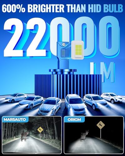 Marsauto D5S Bulbs, Ultra Bright 6500K White 1:1 OEM Size IP68 Waterproof 3-Min Plug and Play Pack of 2