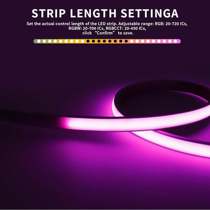 DR03W RGB SPI SMD COB 3PIN Addressable LED Strip 2.4GHz Tuya WiFi Controller, Support Alexa Google Home Smartphone APP Control Compatible with WR01RF RC03RFB RC04RFB RC05RFB RGB Remote