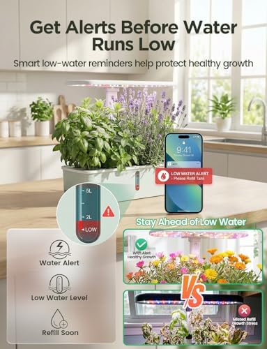 LetPot LPH-Air Hydroponics Growing System Kits, APP & WiFi Controlled Smart Indoor Garden with Adjustable 24W Grow Light Full Spectrum, 10 Pods Planter Indoor Gardening for Gifts, Kitchen, Vegetable
