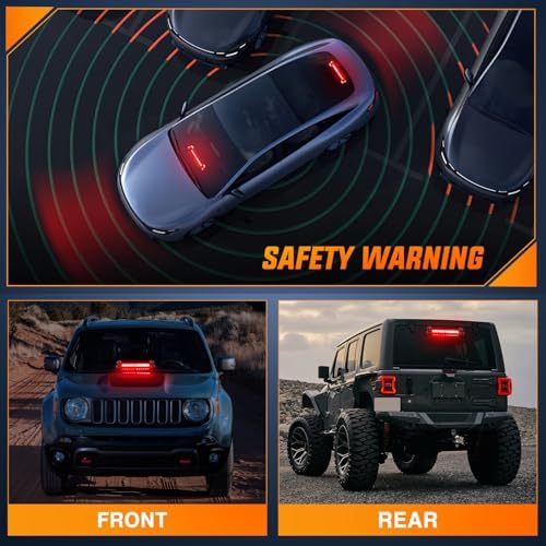 Nilight 12LED Traffic Advisor Strobe Light Bar Red Hazard Safety