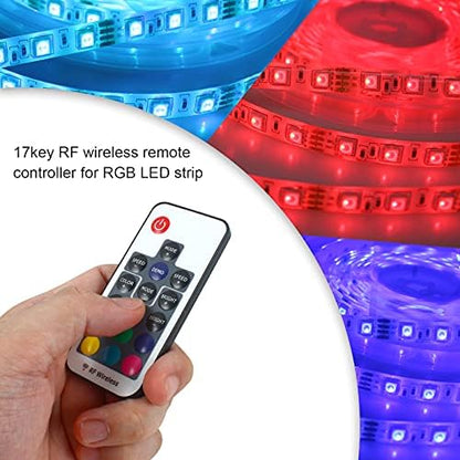 RF Wireless Remote LED Controller, 17-Key RGB LED Controller, DC 5V-24V
