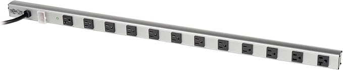 Tripp Lite 12 Outlet Surge Protector Power Strip, 15ft Long Cord, Metal, (SS361220) Black/Gray