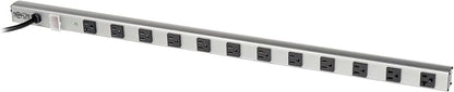 Tripp Lite 12 Outlet Surge Protector Power Strip, 15ft Long Cord, Metal, (SS361220) Black/Gray