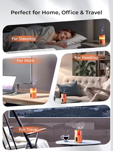 Waterless Essential Oil Diffuser: 𝟗-𝐂𝐨𝐥𝐨𝐫 𝐋𝐄𝐃 Orange