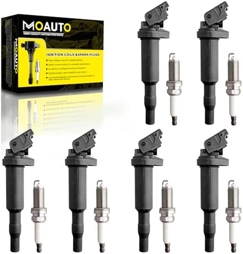 Set of 6 Ignition Coils Pack UF592 0221504470 & 6 PCS Iridium Spark Plugs