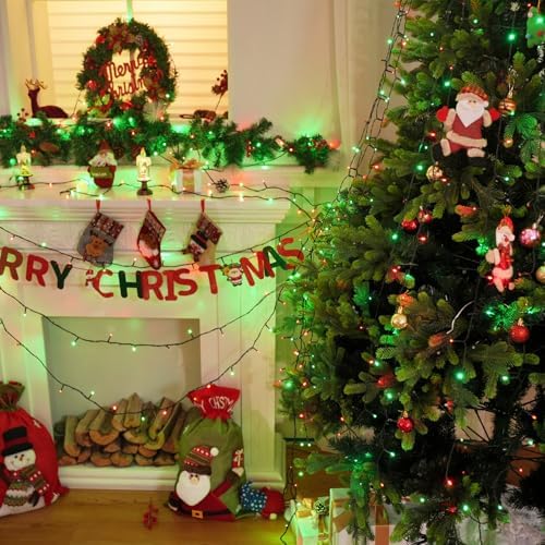 Connectable 88Ft 240LED Christmas String Lights Outdoor Indoor, Red&Green